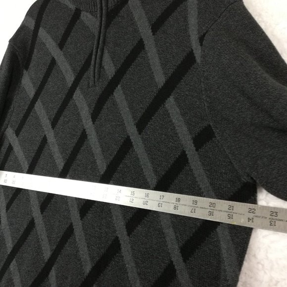 Lyle & Scott Mens Sweater 1/4 Zip Pullover Combed Cotton Charcoal Gray Knit L - Picture 7 of 10